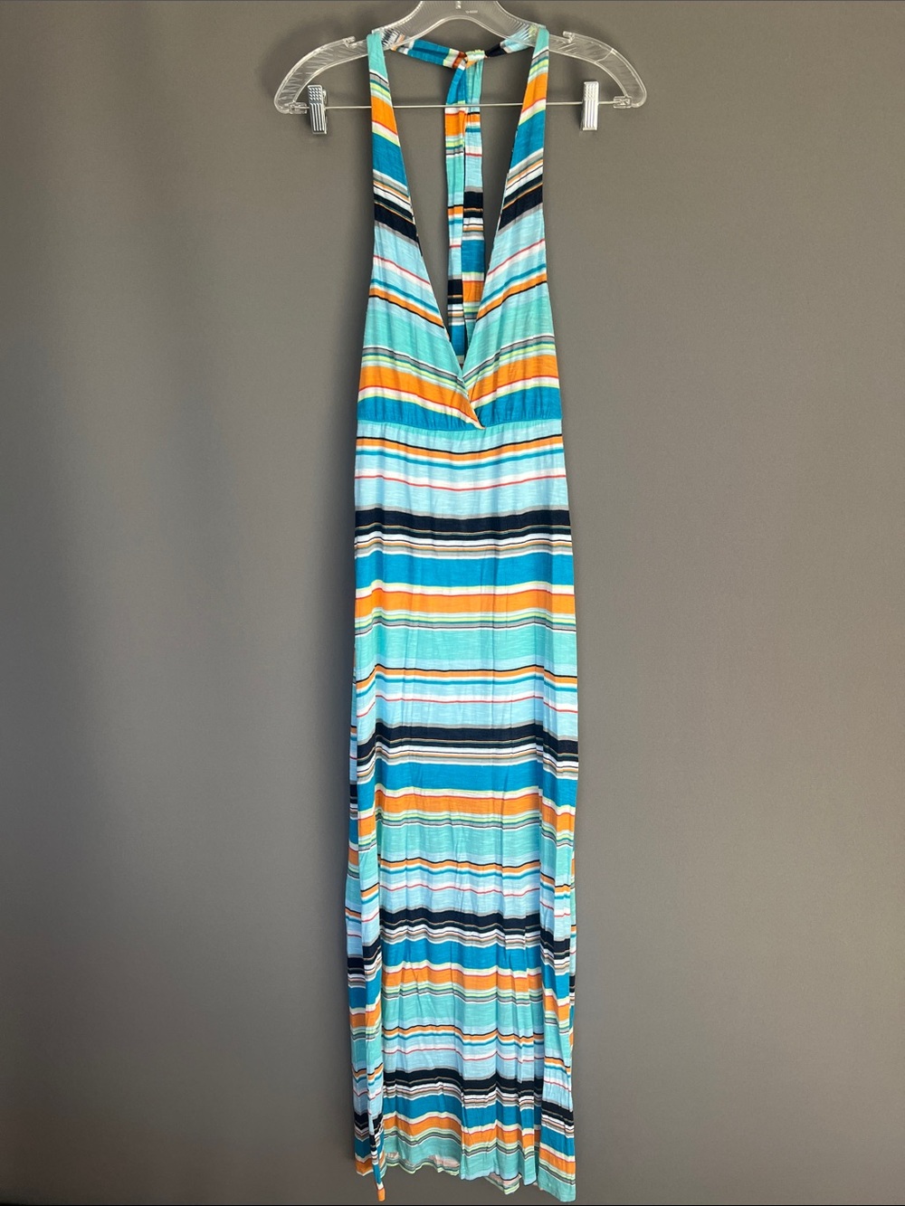 Michael Stars Racerback Halter Maxi Dress Striped Size S
